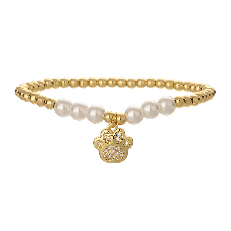 Wholesale Copper Beads Pearl Beads Love Bracelet